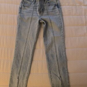 WHBM high rise slim crop jeans with front seam